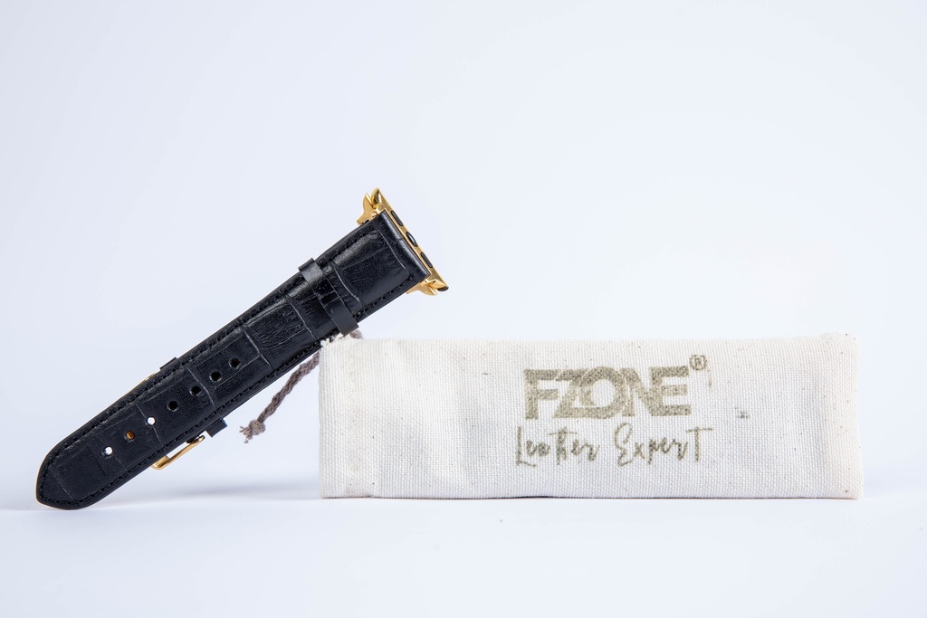 FZONE Leather Apple Watch Strap 44/45mm Black