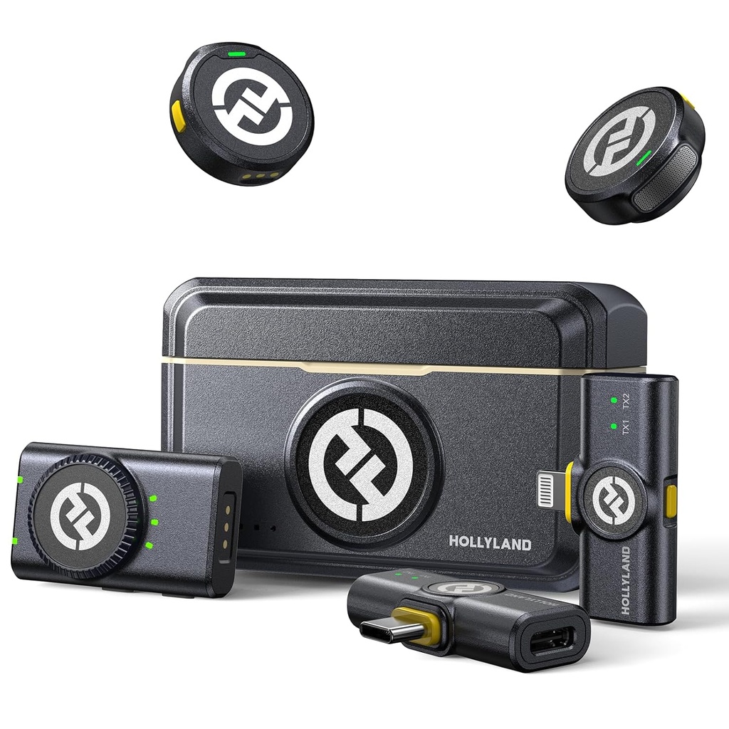 Hollyland Lark M2 DUO 2-Person Wireless Microphone Systems - Black