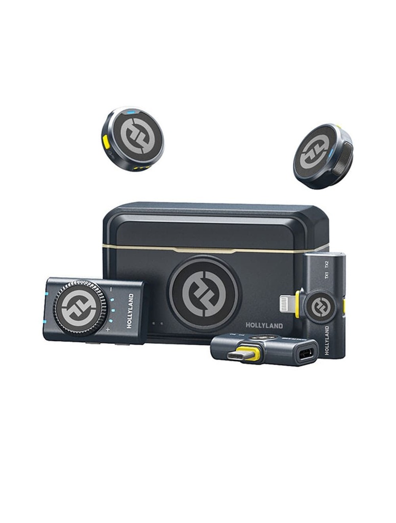 Hollyland Lark M2 Wireless Lavalier Microphone Duo, Clear & Professional Audio -Shine Charcoal