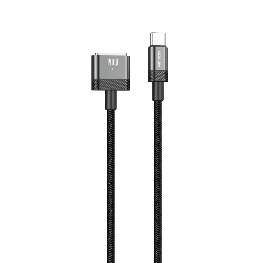 كابل شحن مغناطيسي من نوع Green Lion USB-C إلى MagSafe 3 - أسود