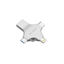 Green Lion 4-in-1 USB Flash Drive 256GB - Silver
