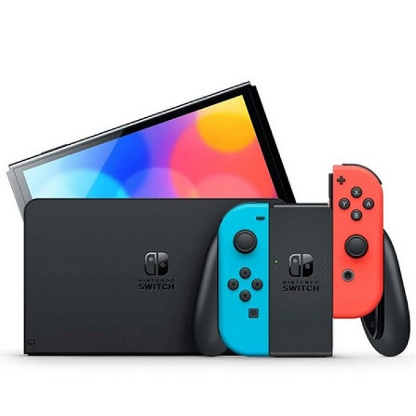 Nintendo Switch Oled Console With Blue-Red