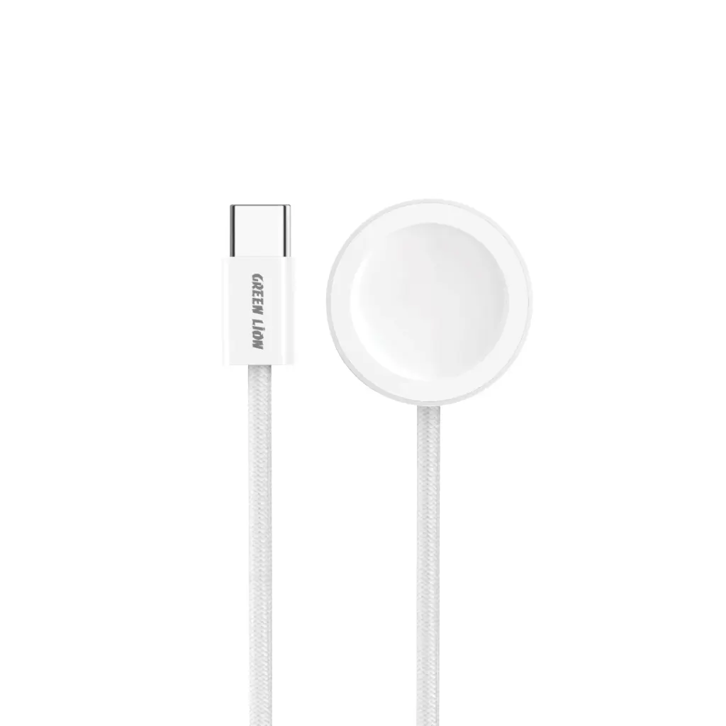 شاحن ساعة أبل من جرين ليون، محول من USB-C إلى شاحن لاسلكي - أبيض