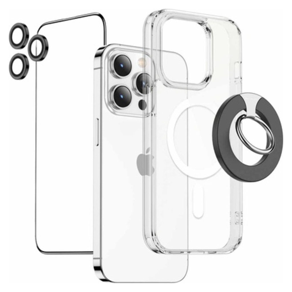 Green Lion 4-in-1 Protection Pack for iPhone 16 Pro Max – Transparent