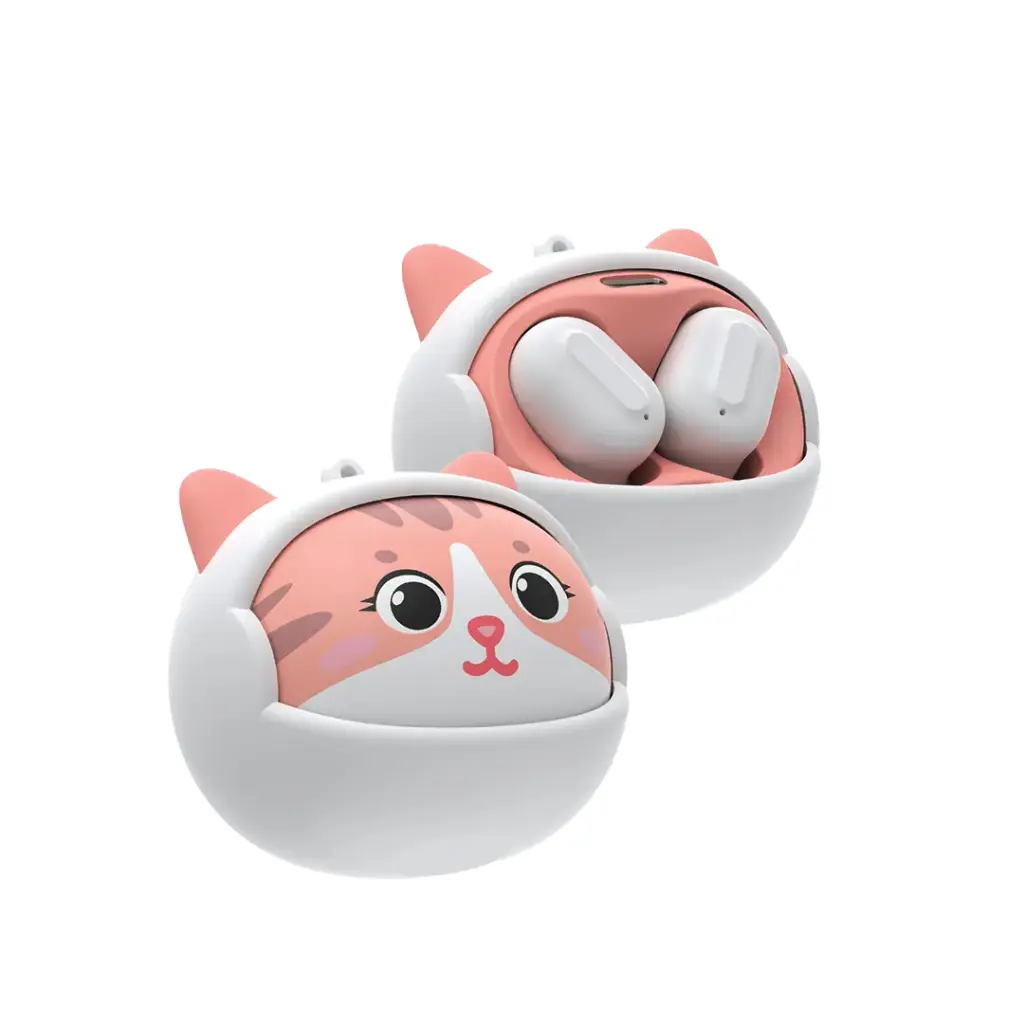 Green Lion Kitty Beats True Wireless Earbuds - White