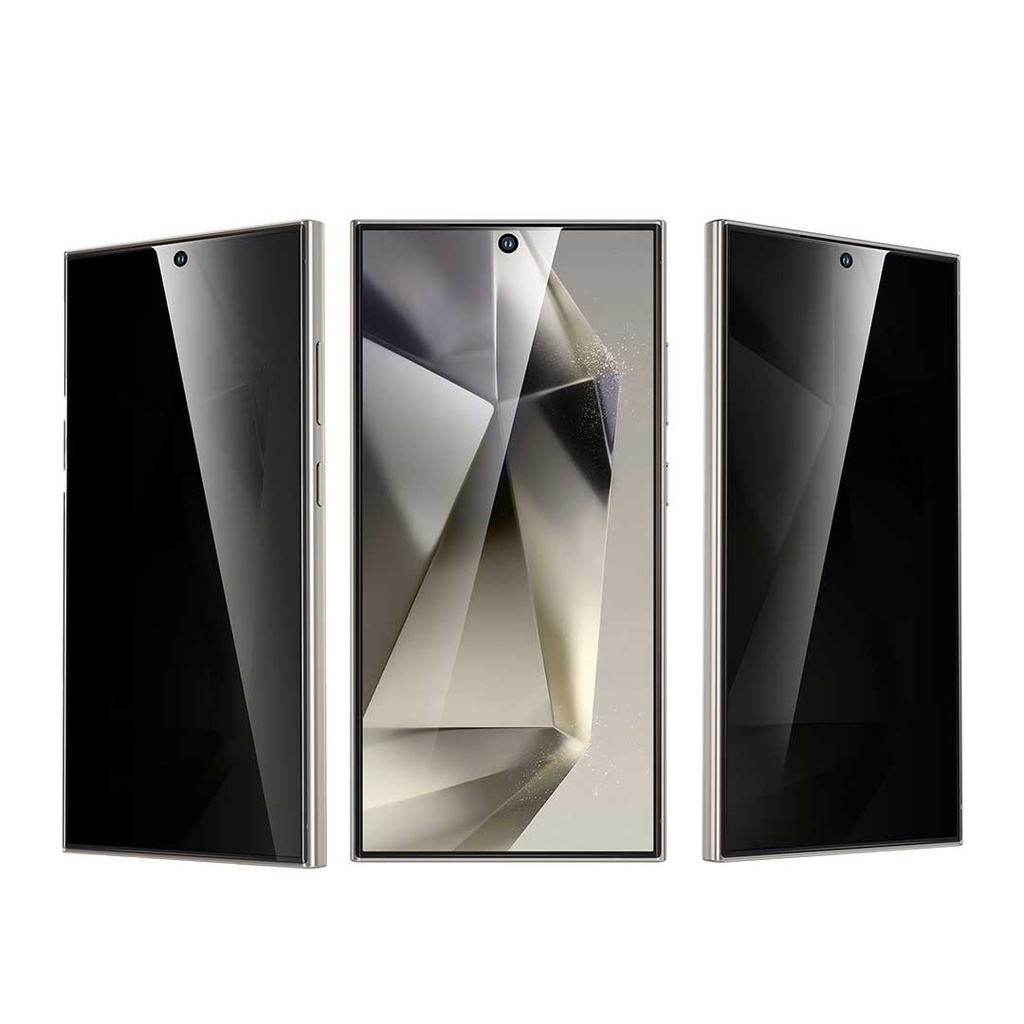 زجاج حماية الخصوصية Green Lion 9H لبصمة الإصبع وفتح القفل - S23 Ultra - أسود