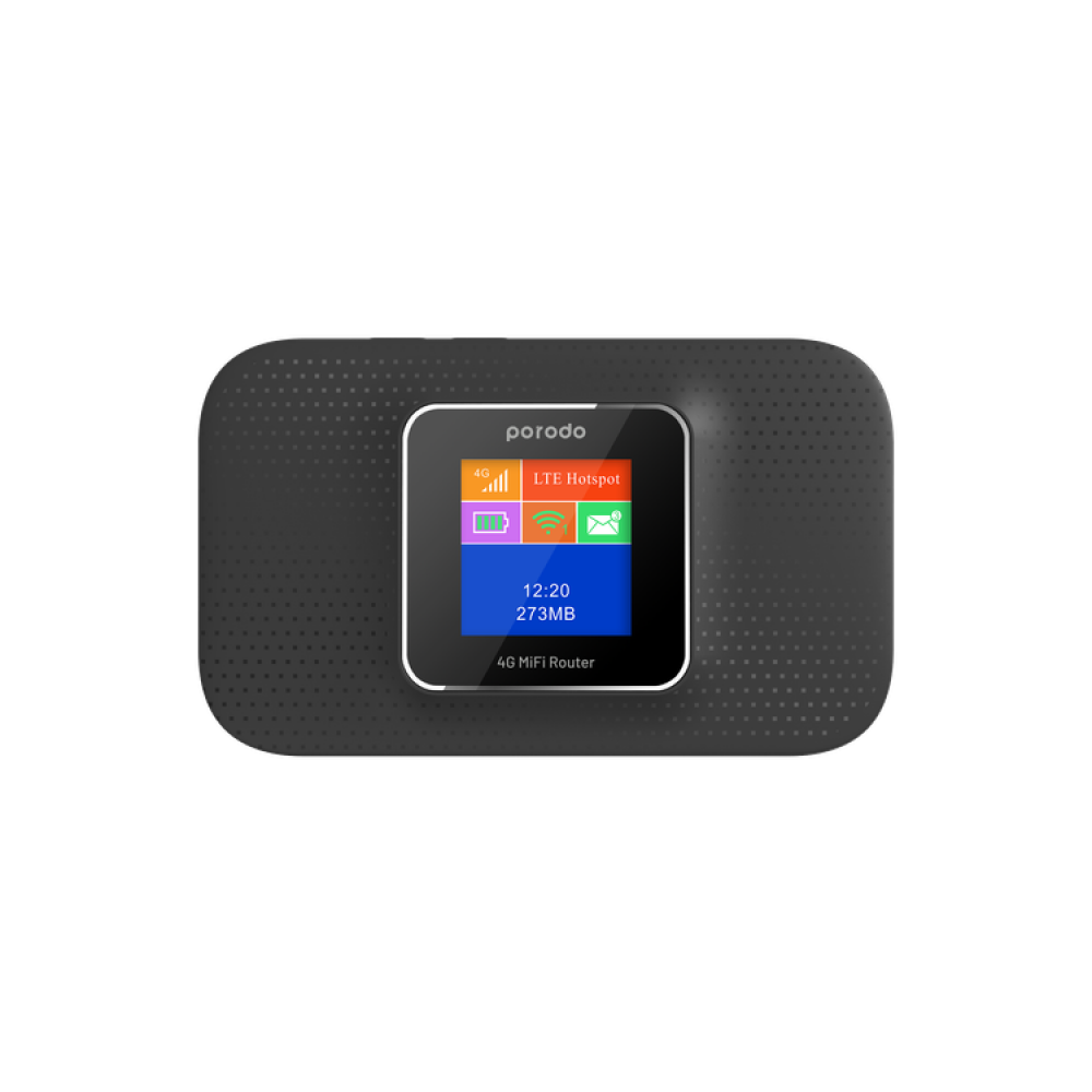 Porodo 4G LTE/3G Portable High-Speed Router - Black