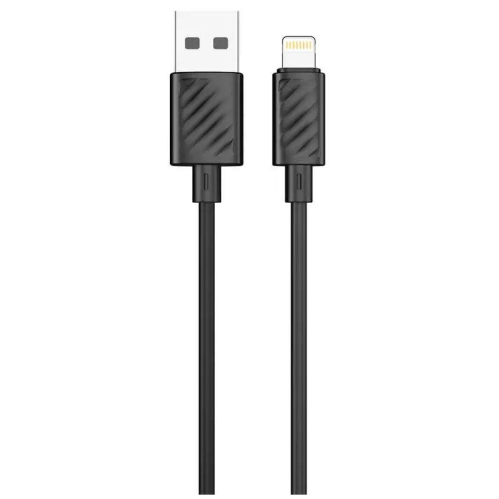 Porodo Blue 3A USB A to Lightning PVC Cable 1.2m - Black