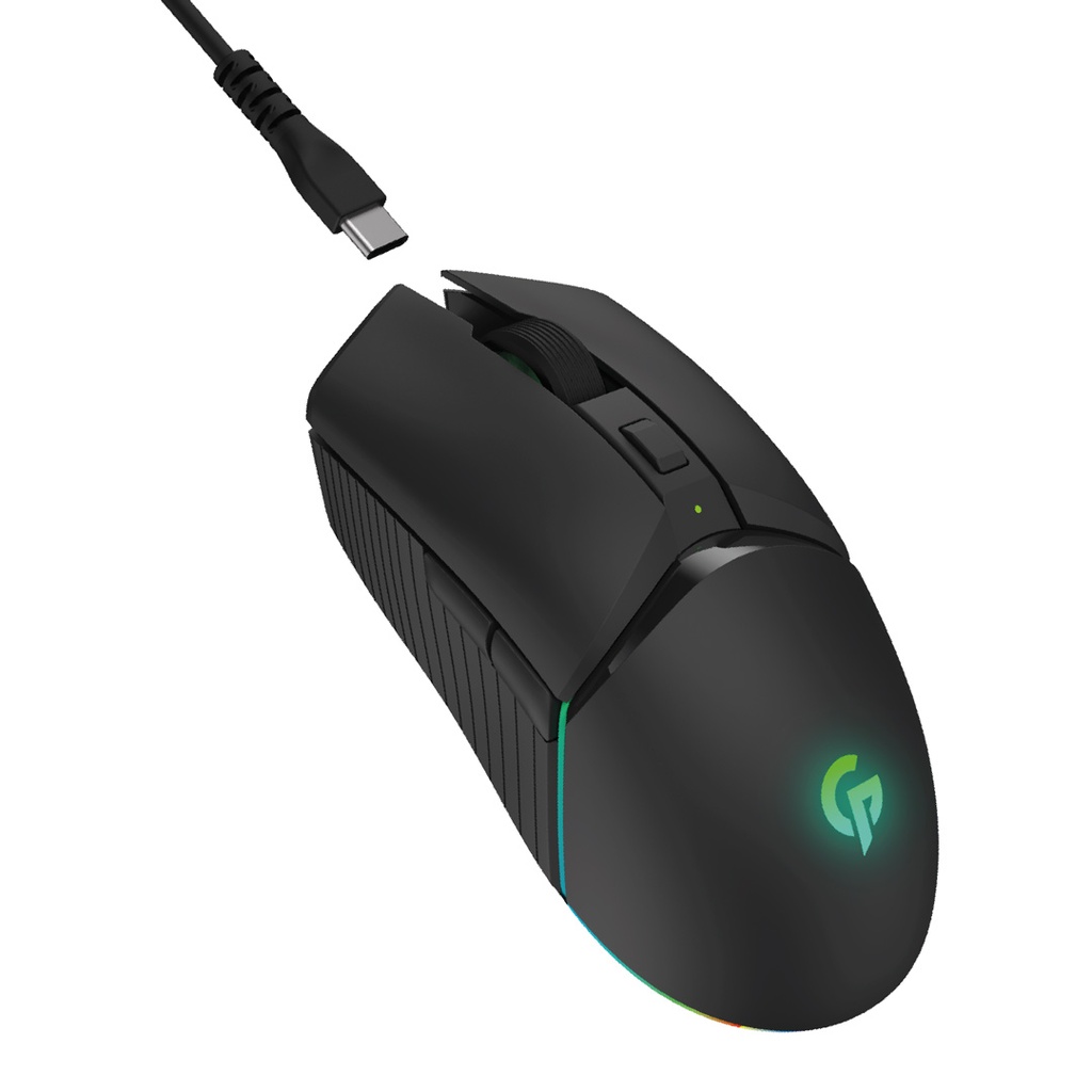 ماوس بورودو للألعاب 7D لاسلكي RGB بدقة 10000 نقطة في البوصة - أسود