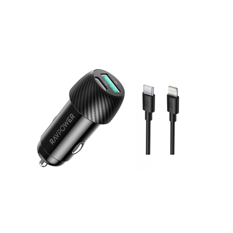 RavPower -2-Pack Car Charger Combo Quick Charge 3.0 Car