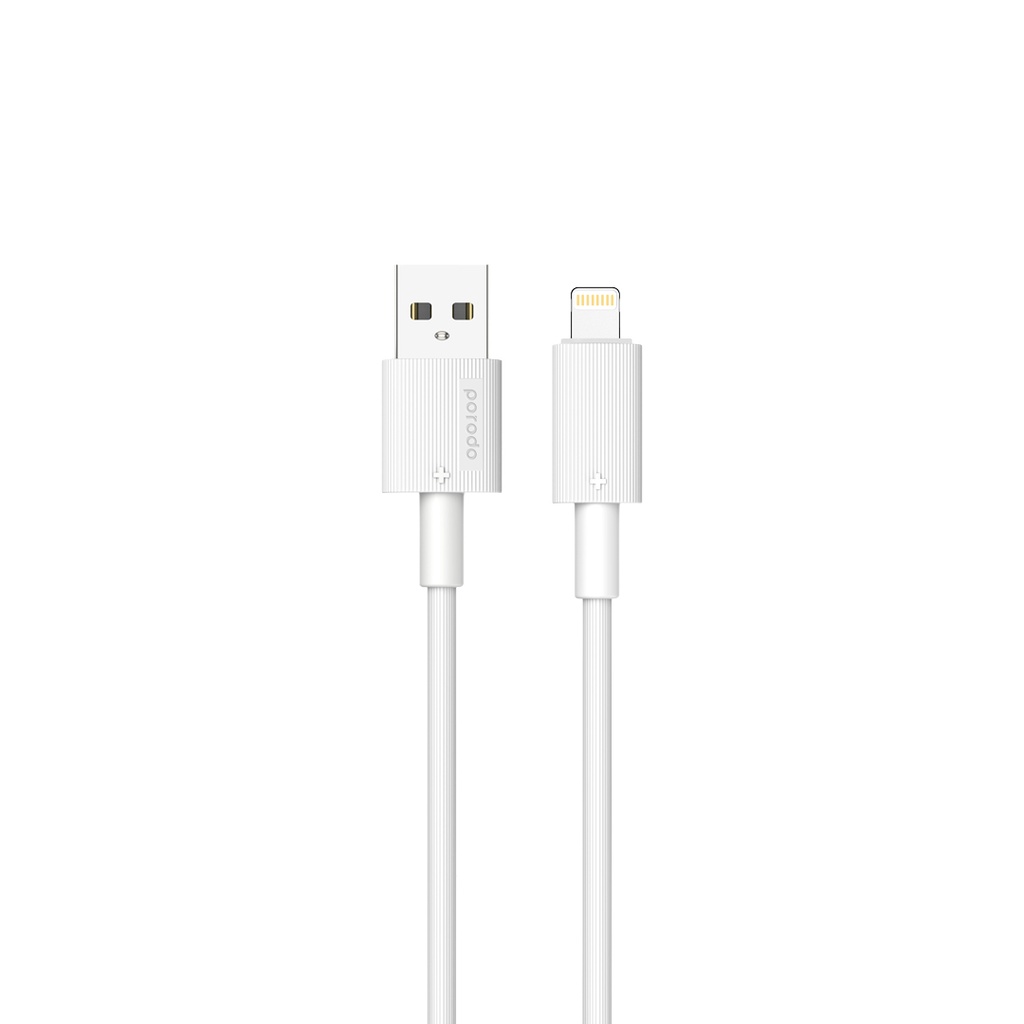 Porodo USB-A to Lightning Durable Charging Cable - White