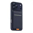 جراب Green Lion Regal MagSafe الجلدي مع حامل بطاقات لهاتف iPhone 17 Pro - أزرق داكن