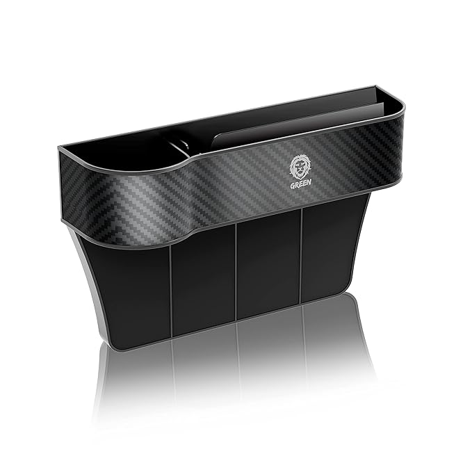 Green Lion Carbon Fiber Universal Car Seats Organizer - Black