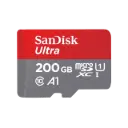 بطاقات ذاكرة SanDisk Ultra microSD سعة 200 جيجابايت وسرعة نقل بيانات 100 ميجابايت/ثانية - أحمر ورمادي