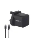 Pawa Pocketlite Travel Charger Includes Braided USB-C to USB-C Cable (35W) - Black