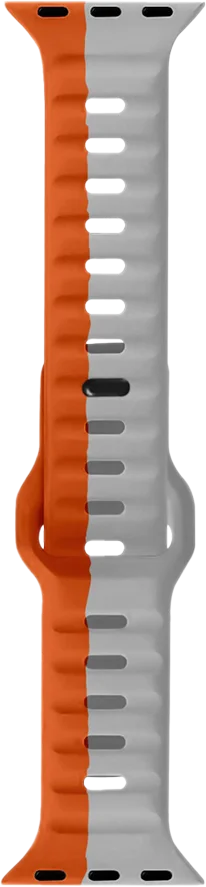 Pawa Lagos Premium Soft Silicon Straps 44/45/49mm - Grey Orange