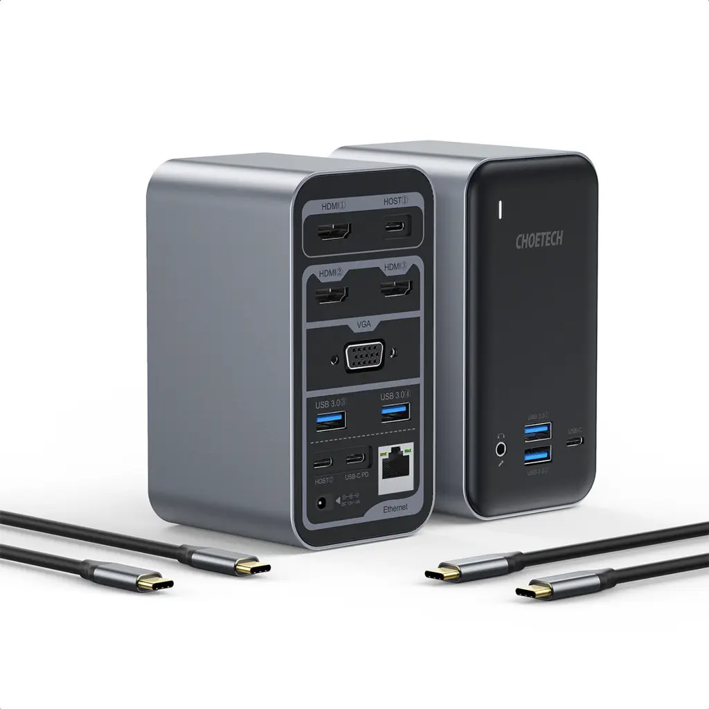 محطة إرساء متعددة المنافذ USB-C من CHOETECH 15 في 1
