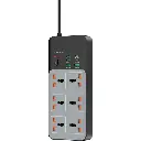 موزع طاقة عالمي من بورودو بقوة 3000 واط | 6 منافذ تيار متردد مع 6 منافذ USB (4 منافذ تيار متردد + منفذان تيار متردد) - رمادي