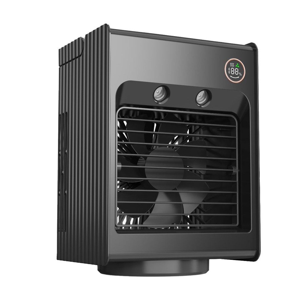 Porodo Lifestyle Air & Mist Portable Cooling Fan With Night Light -Black