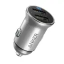 Anker A2727H42 24W Dual USB PowerDrive 2 Car Charger Alloy Silver
