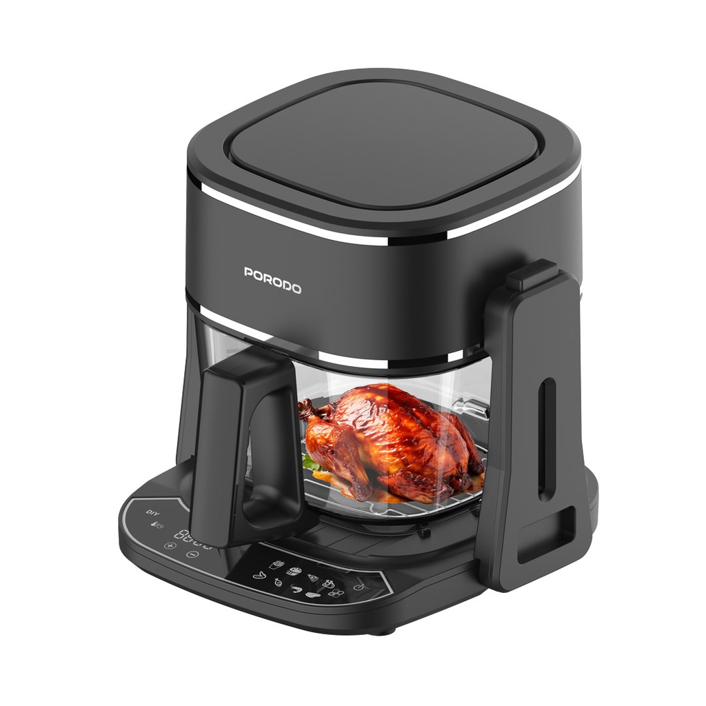 Porodo Lifestyle Dual Design Air Fryer & Grill - Black