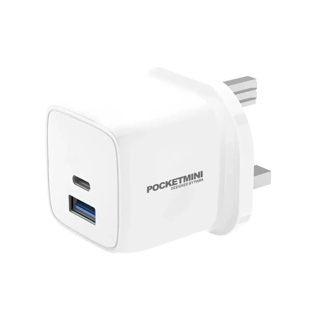 Pawa PocketMini Travel Charger Dual PD + QC Port 20W - White