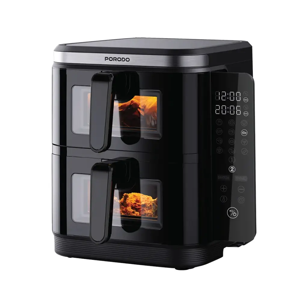 Porodo Lifestyle Double Stack Air Fryer with 12 Presets - Black 