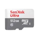 بطاقات ذاكرة SanDisk Ultra microSD سعة 512 جيجابايت بسرعة 100 ميجابايت/ثانية - أبيض ورمادي