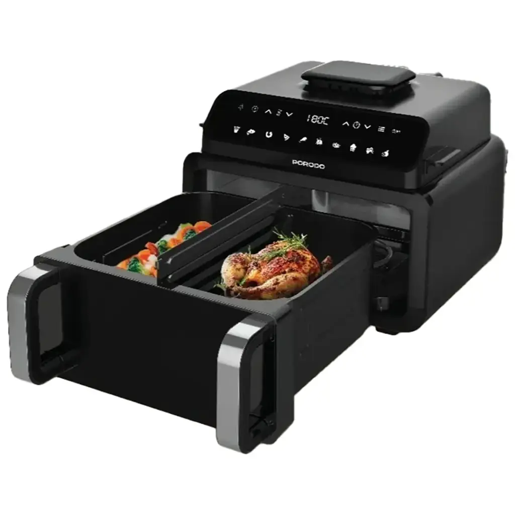 Porodo Lifestyles Flexi Cook Pro Indoor Grill 2100W Large 10-15L Capacity Black