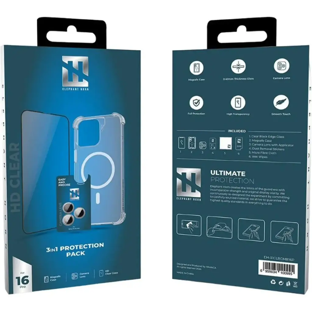 Elephant Horn, 3 IN 1 Protection Pack, iPhone 17 Series - Clear