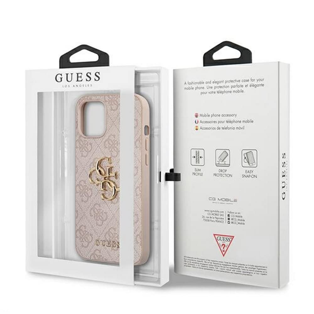 Guess pu 4g big metal logo hard case iphone/12 pro