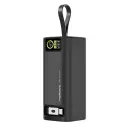 Porodo 20000mAh 130W Power Bank 1M Retractable Type-C Cable - Black