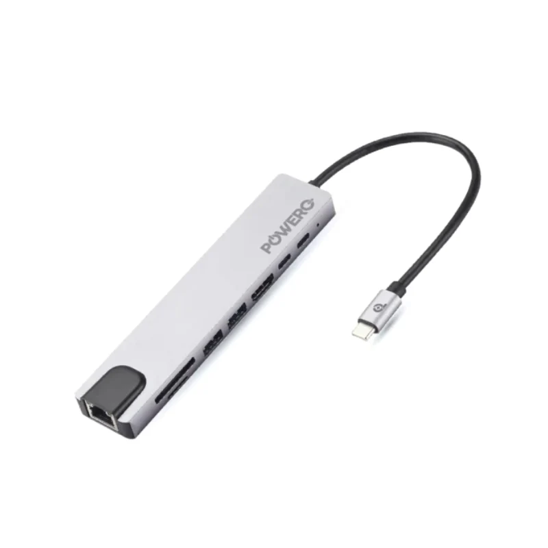 موزع طاقة باور بلس 8 في 1 هايبر تايب-سي PD بقوة 100 واط 4K-GR