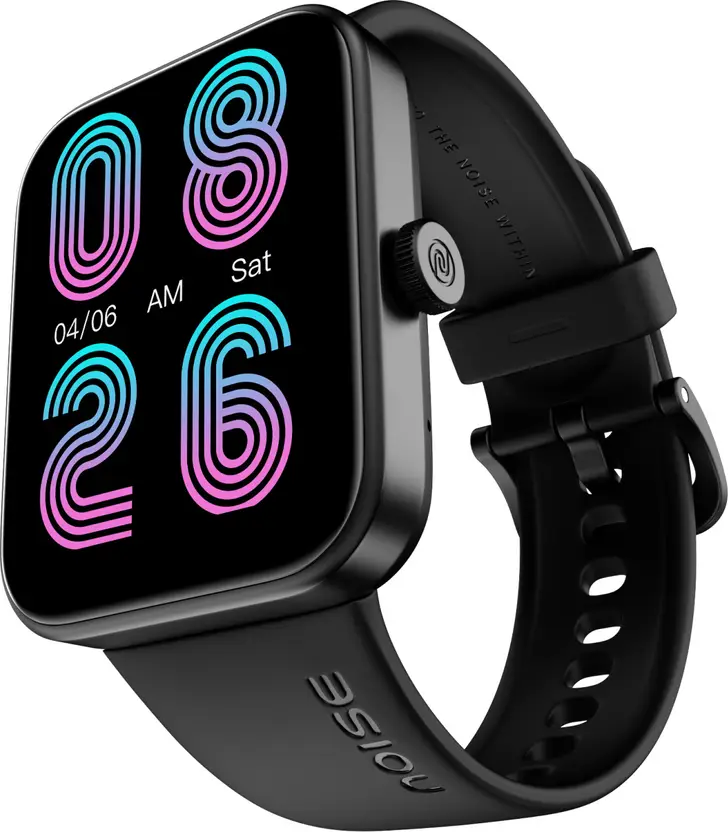 Noise Loop 1.85'' Display with Advanced Bluetooth Calling, 550 Nits Brightness Smartwatch (Black Strap, Regular)