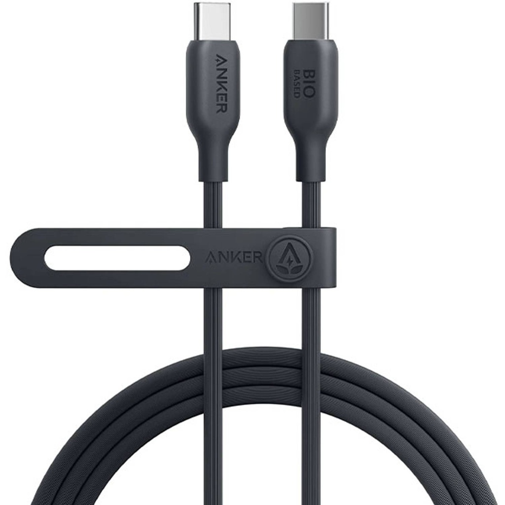 أنكر كابل 542 من USB-C إلى USB-C بمواد حيوية وطول 6 أقدام – أسود