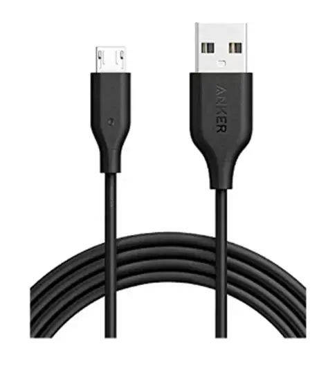أنكر كابل باور لاين مايكرو USB بطول 6 أقدام – أسود