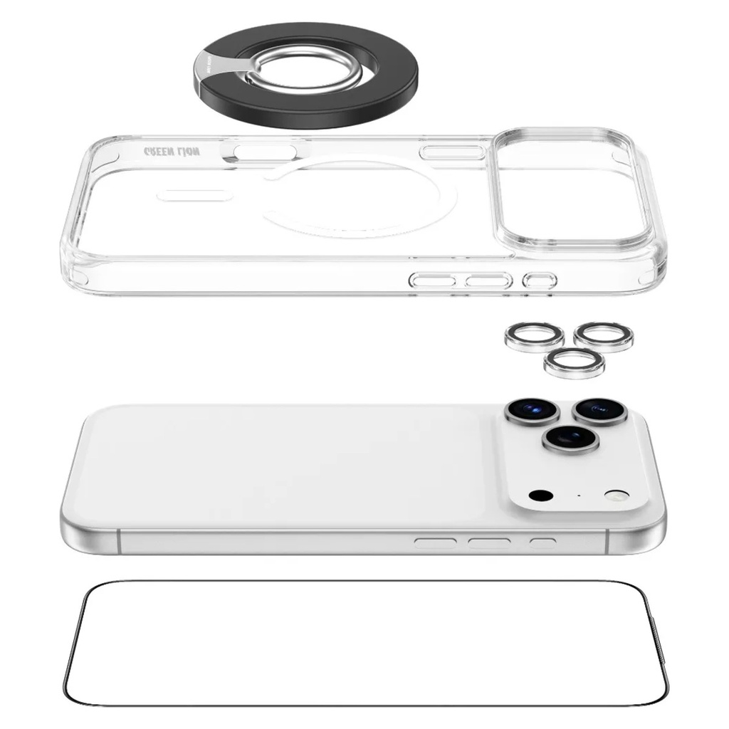 Green Lion 4-in-1 Protection Pack لـ iPhone 17 Pro Max – شفاف