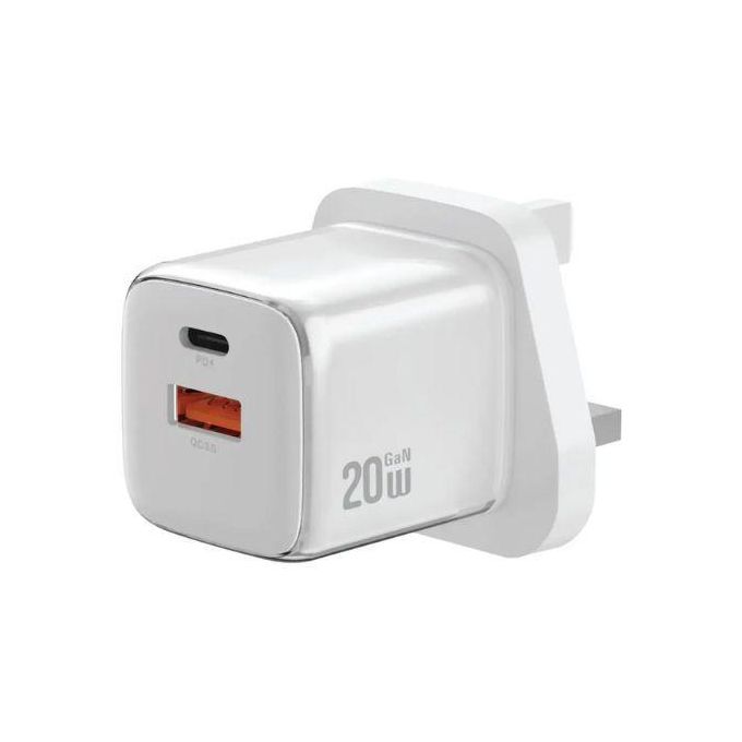 Green Lion Reva Dual Port Wall Charger 20W - White