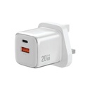 Green Lion Reva Dual Port Wall Charger 20W - White