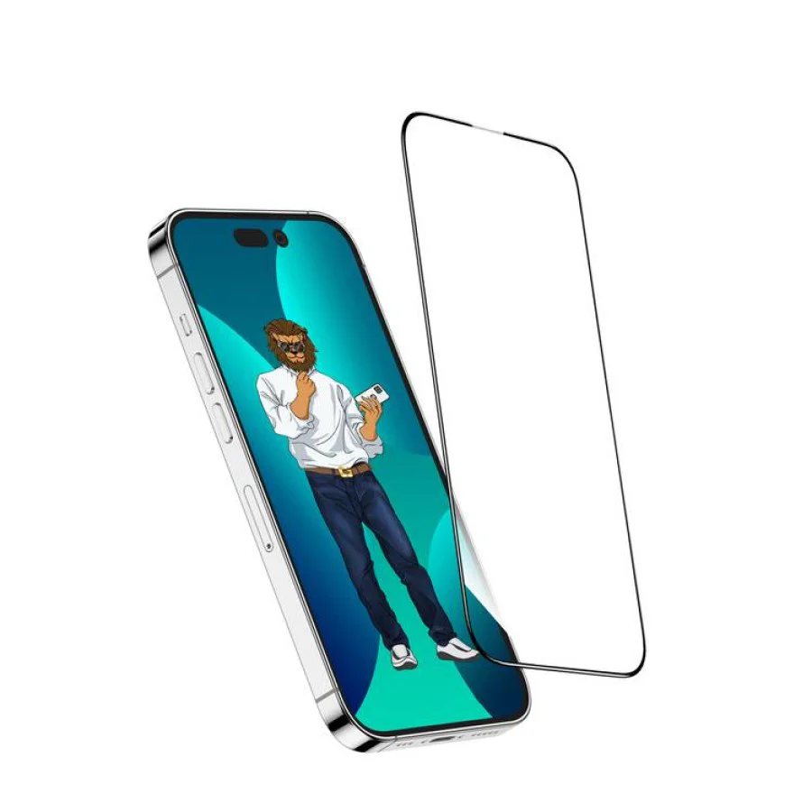 واقي شاشة Green Lion Sir Louis ثلاثي الأبعاد ذو حواف دائرية متطورة لهاتف iPhone 16 Pro - شفاف