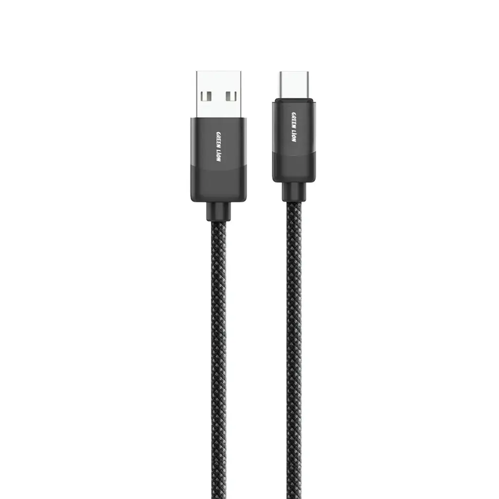 كابل جرين ليون المضفر من USB-A إلى USB-C بقوة 15 واط - أسود