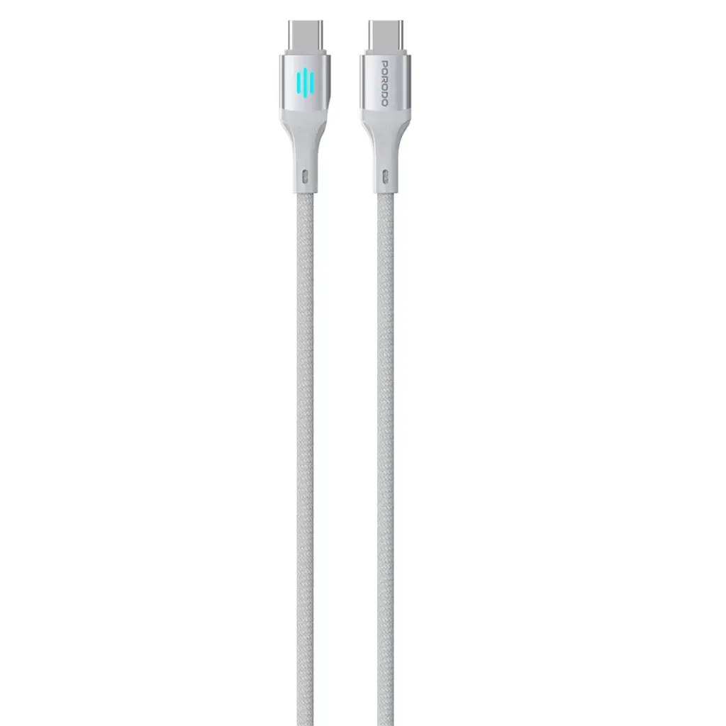 Porodo USB-C to USB-C PD 60W Charging and Data Cable - Silver