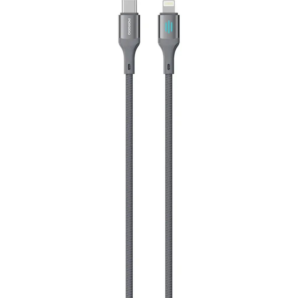 Porodo USB-C to Lightning Charging & Data Cable PD 27W - Gray
