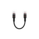 Porodo 60W USB-C to USB-C Braided Cable, 25cm – Black
