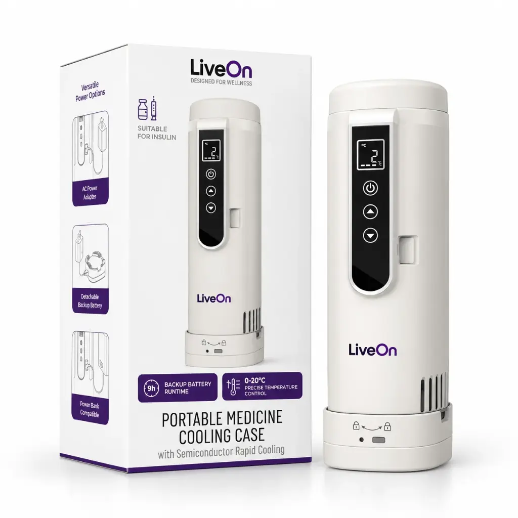 LiveOn Portable Medicine Cooling Case - White