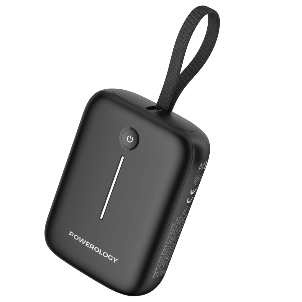 باورولوجي باوربانك 10000 ملّي أمبير، USB-C PD بقدرة 20 واط – أسود