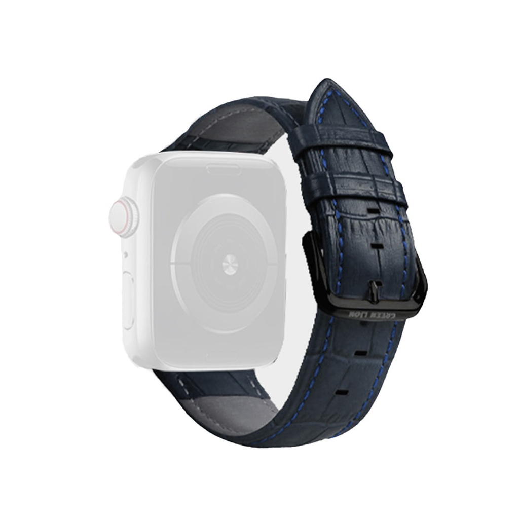 Green Lion Elite Leather Strap for Apple Watch 44/45/46/49mm – Blue