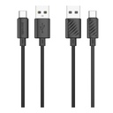 بورودو بلو كابل PVC من USB-A إلى USB-C، 3 أمبير وطول 1.2 متر – أسود