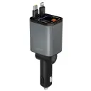 Green Lion Retractable 65W Car Charger - Grey