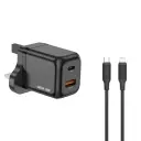 Green Lion 35W Gan Wall Charger with C to Lightning Cable - Black